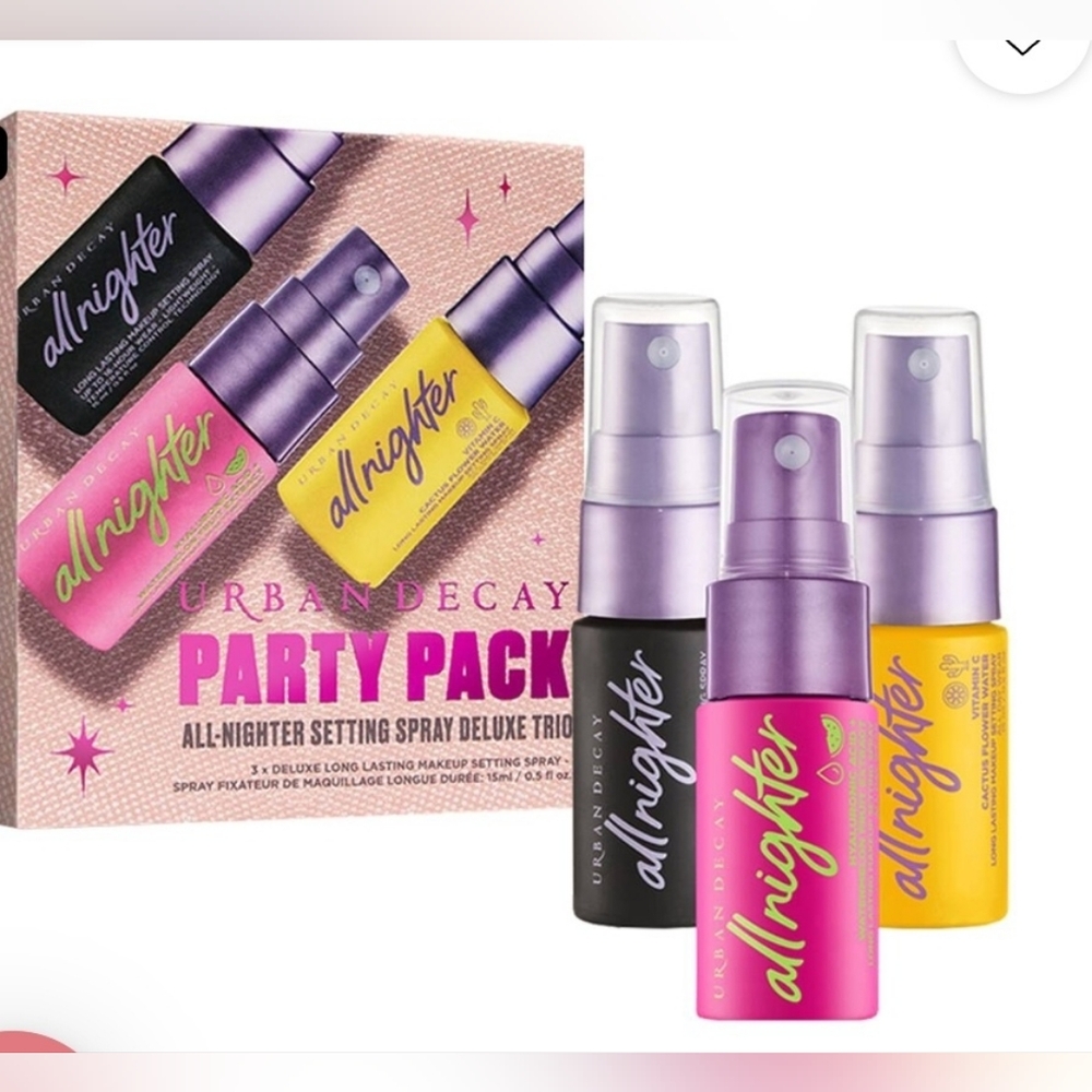 🆕️ URBAN DECAY PARTY PACK ALL NIGHTER SETTING SPRAY TRIO -  3 X 15ML MINIS